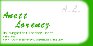 anett lorencz business card